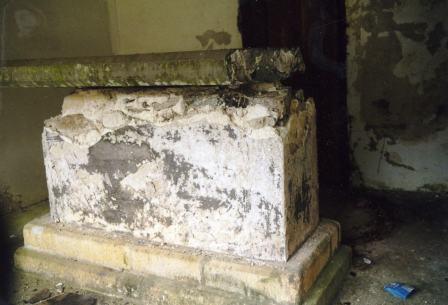 Inside of Squire Cabell's tomb, Buckfastleigh Churchyard, Devon.