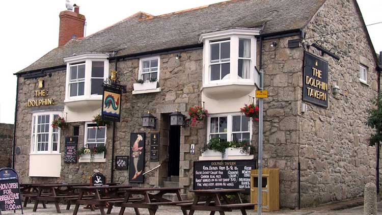 The exterior of the Dolphin Tavern.