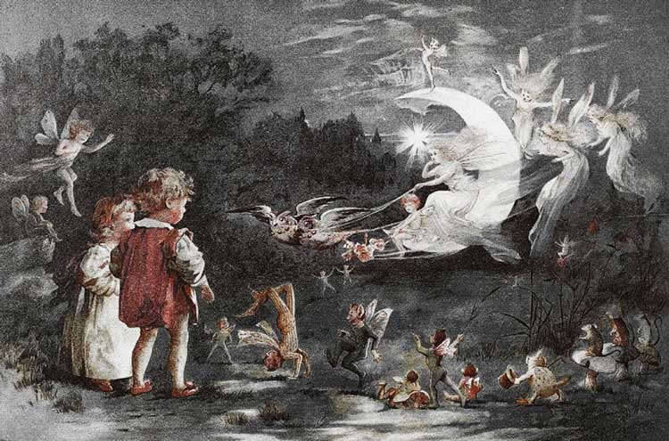 Two children with the fairies.