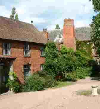 A view of Hellens Manor House haunted by the ghost of  Hetty Walwyn.
