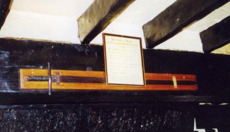 The sword  that Killed Thomas A Becket displayed at the Riverside Inn, Devon.