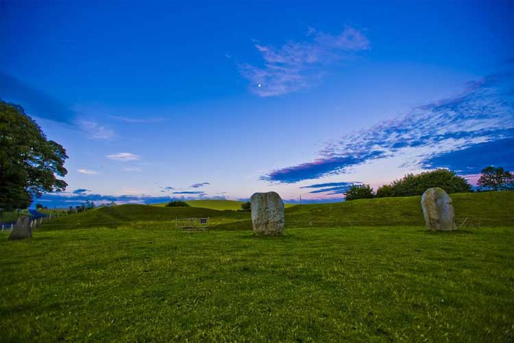 The Avebury Stone circle at sunrise.