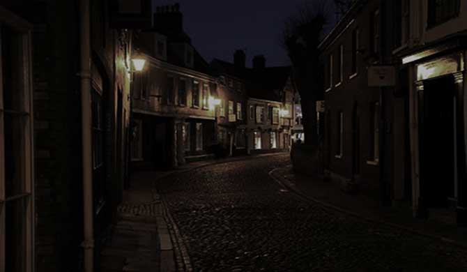 A view along Elm Hill in Norwich.