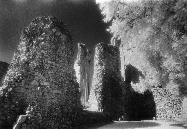 A wall at Glastonbury Abbey.