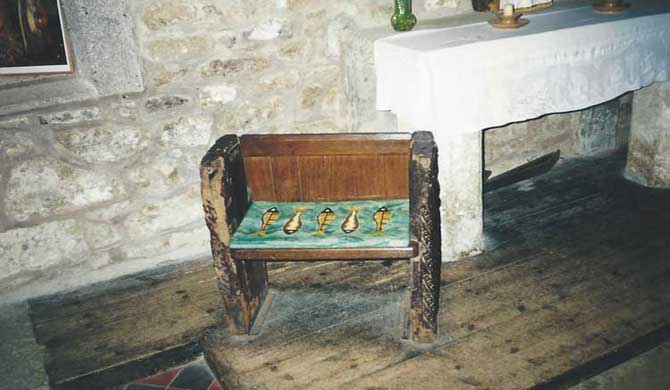 The Mermaid Chair in Zennor Church.