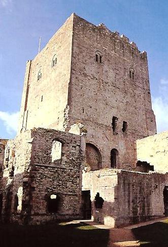 A soaring tower at Porchester Castle.