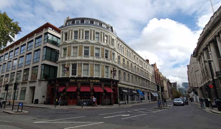 The exterior of the Viaduct Tavern.